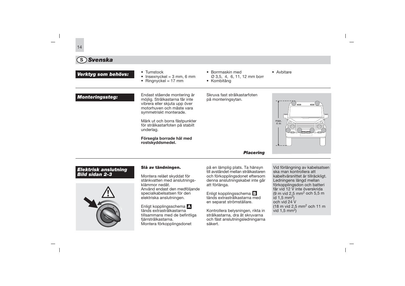 Svenska | Hella Rallye 4000 Xenon User Manual | Page 14 / 24