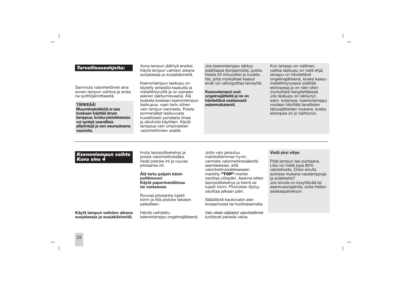 Hella Rallye 4000 Xenon User Manual | Page 23 / 24