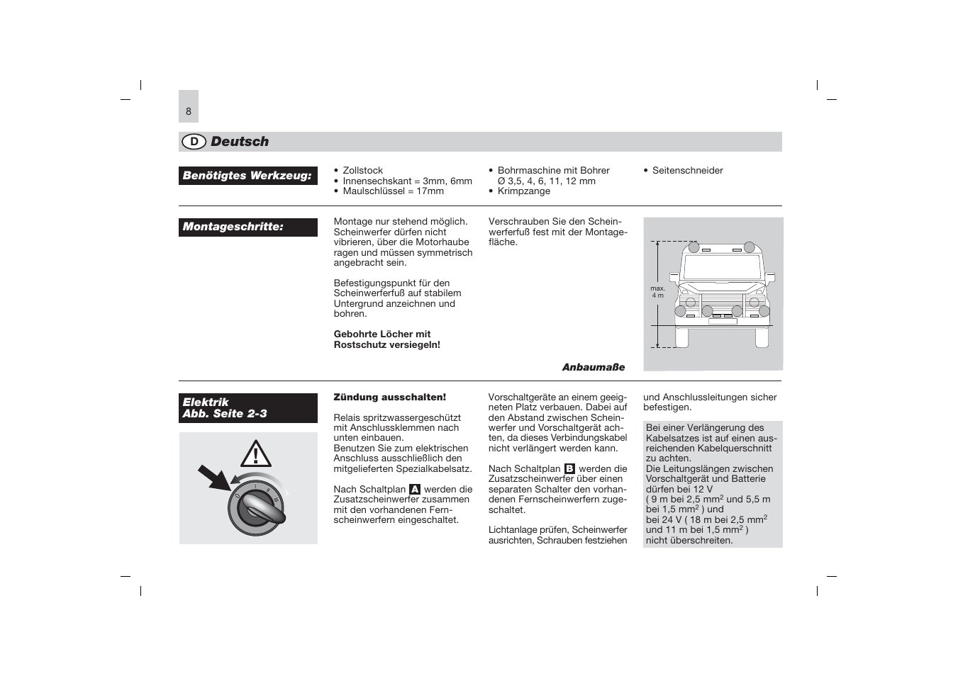 Deutsch | Hella Rallye 4000 Xenon User Manual | Page 8 / 24