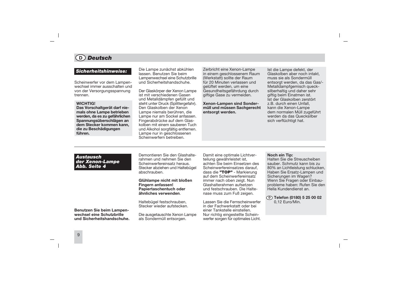 Deutsch | Hella Rallye 4000 Xenon User Manual | Page 9 / 24