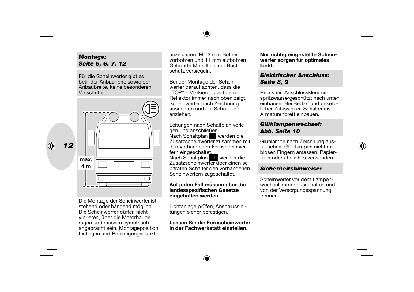 Hella Rallye 4000Xi Xenon User Manual | Page 12 / 28