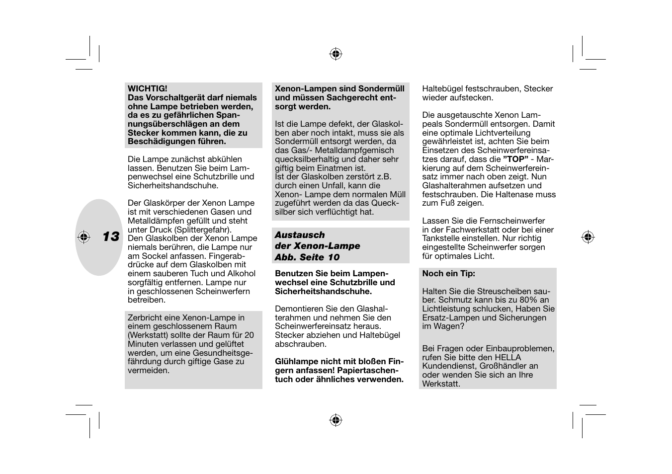 Hella Rallye 4000Xi Xenon User Manual | Page 13 / 28