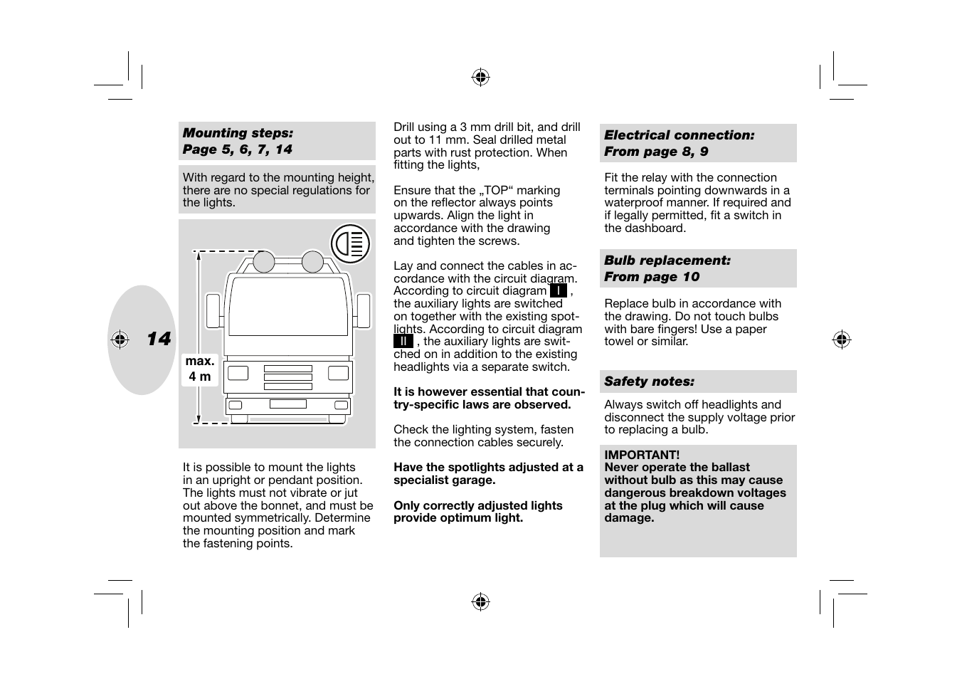 Hella Rallye 4000Xi Xenon User Manual | Page 14 / 28