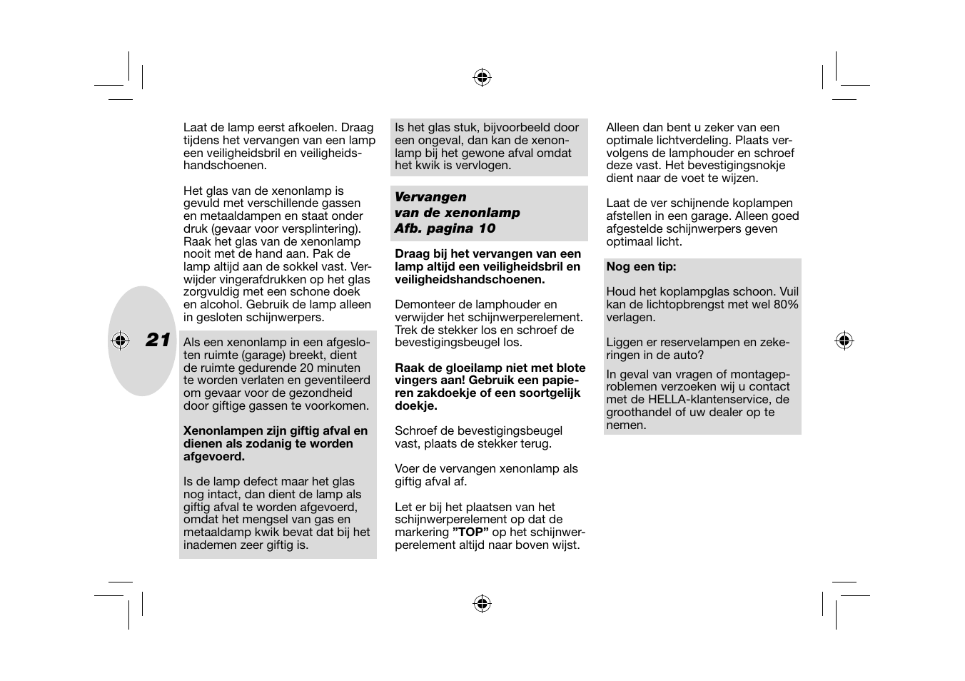 Hella Rallye 4000Xi Xenon User Manual | Page 21 / 28