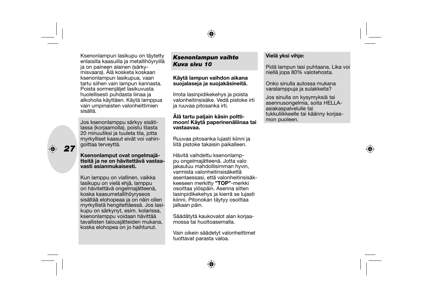 Hella Rallye 4000Xi Xenon User Manual | Page 27 / 28