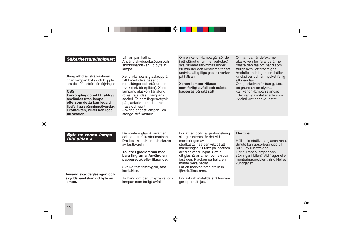 Hella Rallye 4000 Compact Xenon User Manual | Page 15 / 24