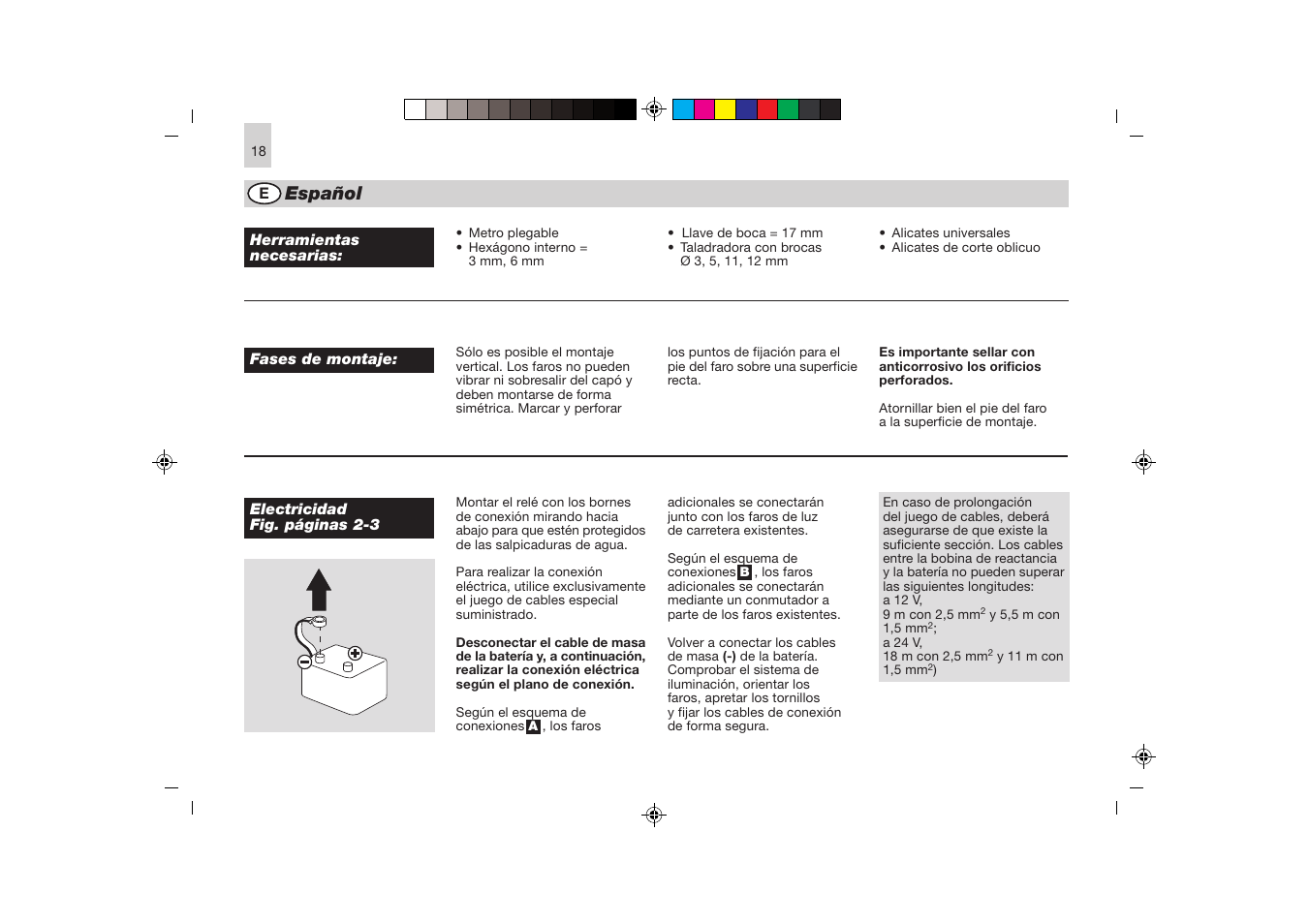 Español | Hella Rallye 4000 Compact Xenon User Manual | Page 18 / 24