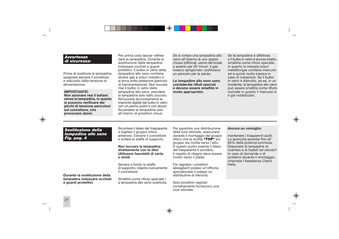 Hella Rallye 4000 Compact Xenon User Manual | Page 21 / 24