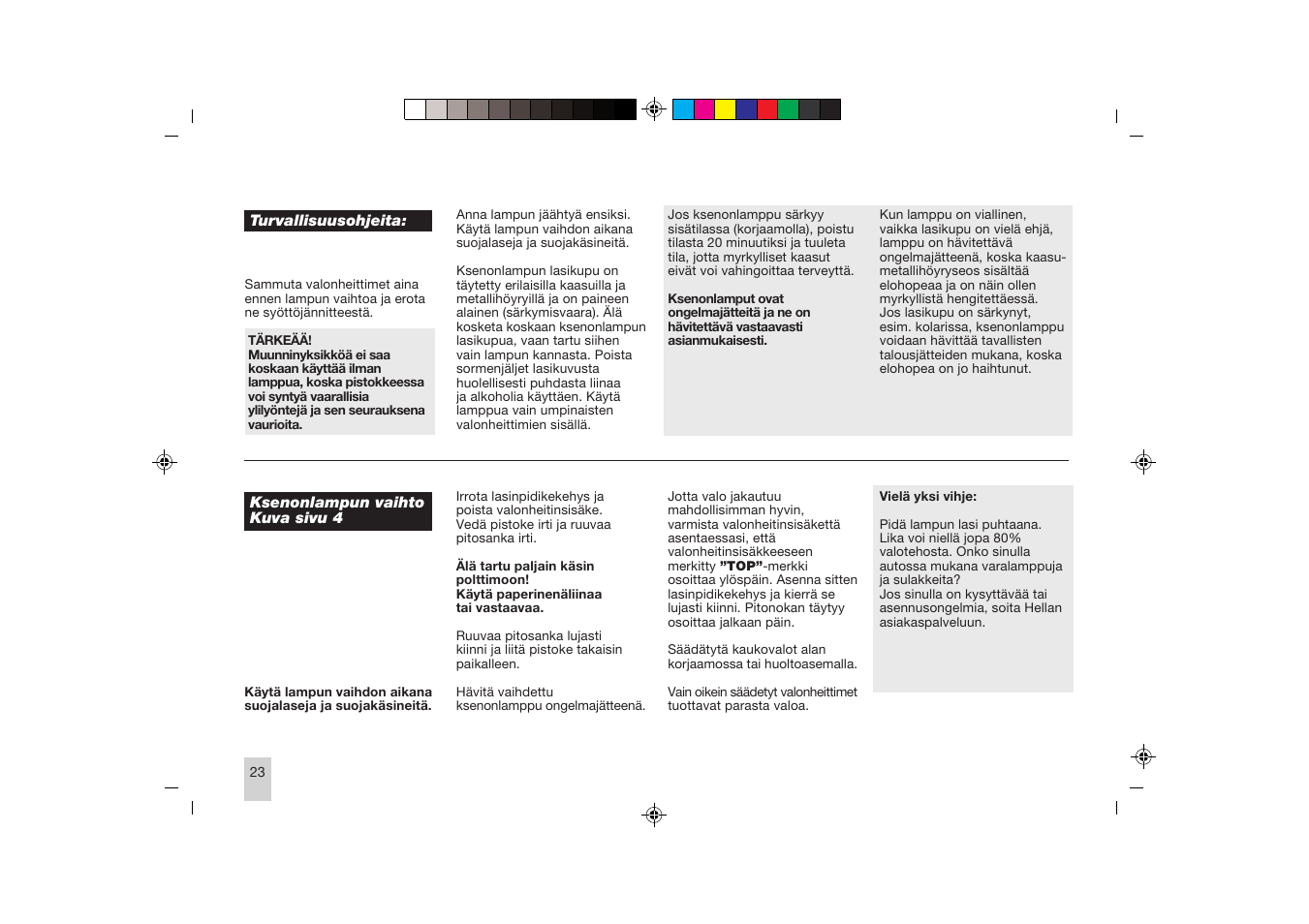 Hella Rallye 4000 Compact Xenon User Manual | Page 23 / 24