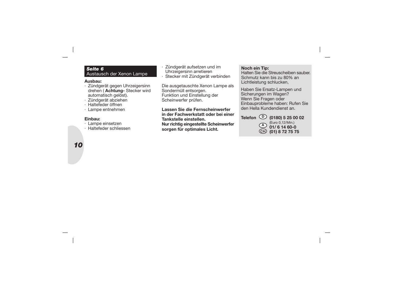 Hella Jumbo 320 Xenon User Manual | Page 10 / 32