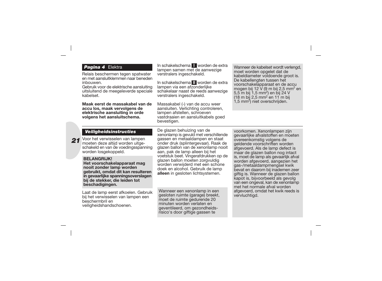 Hella Jumbo 320 Xenon User Manual | Page 21 / 32