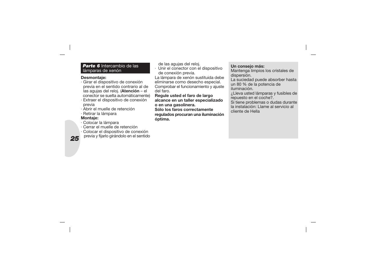 Hella Jumbo 320 Xenon User Manual | Page 25 / 32