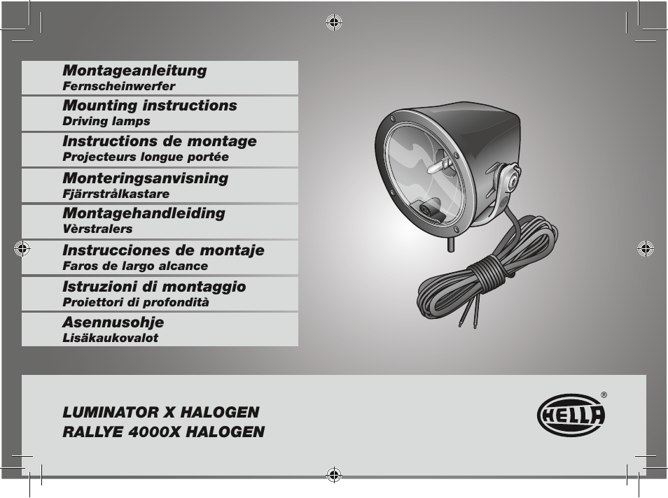Hella Rallye 4000X Halogen User Manual | 30 pages