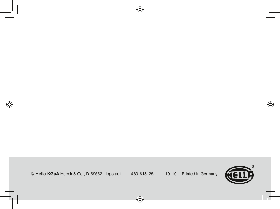 Hella Rallye 4000X Halogen User Manual | Page 30 / 30