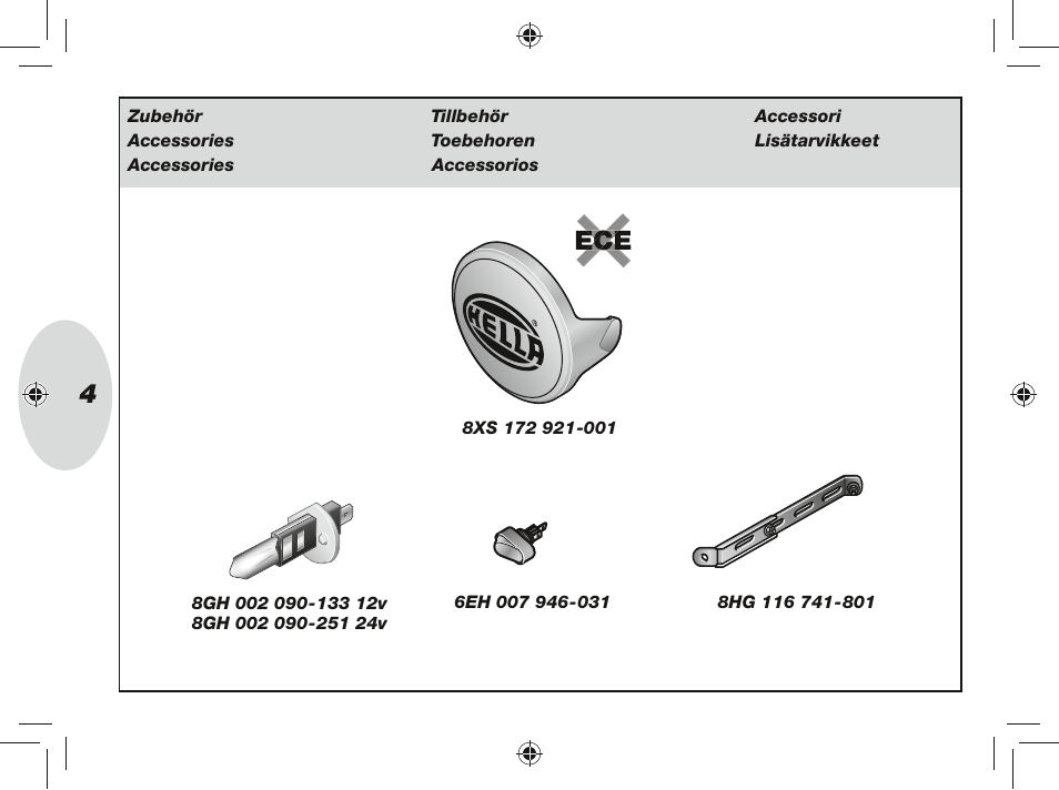Ece ce ec ce ec ece ece 4 | Hella Rallye 4000X Halogen User Manual | Page 4 / 30