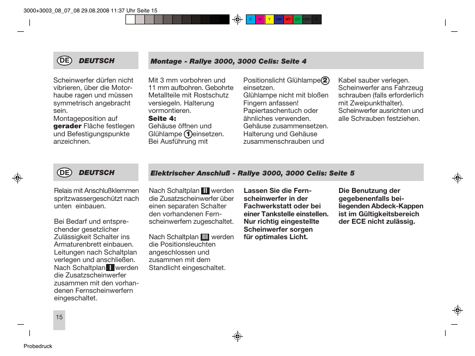 Hella Rallye 3000 Blue User Manual | Page 15 / 48