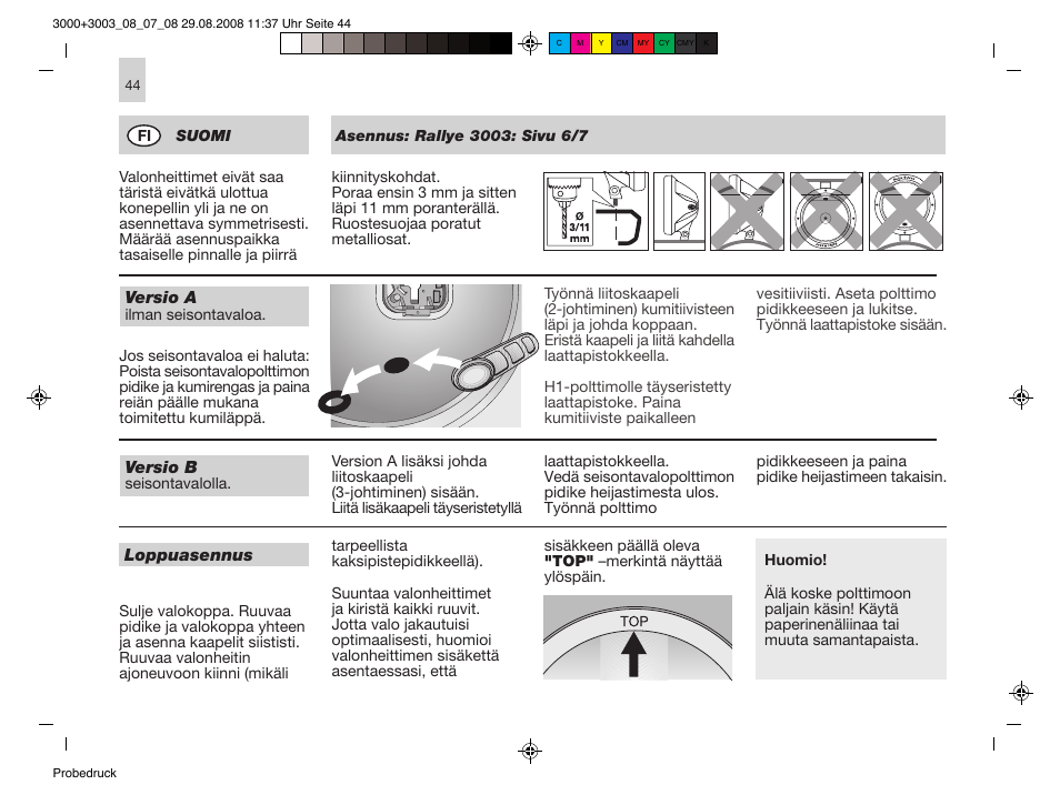 Hella Rallye 3000 Blue User Manual | Page 44 / 48