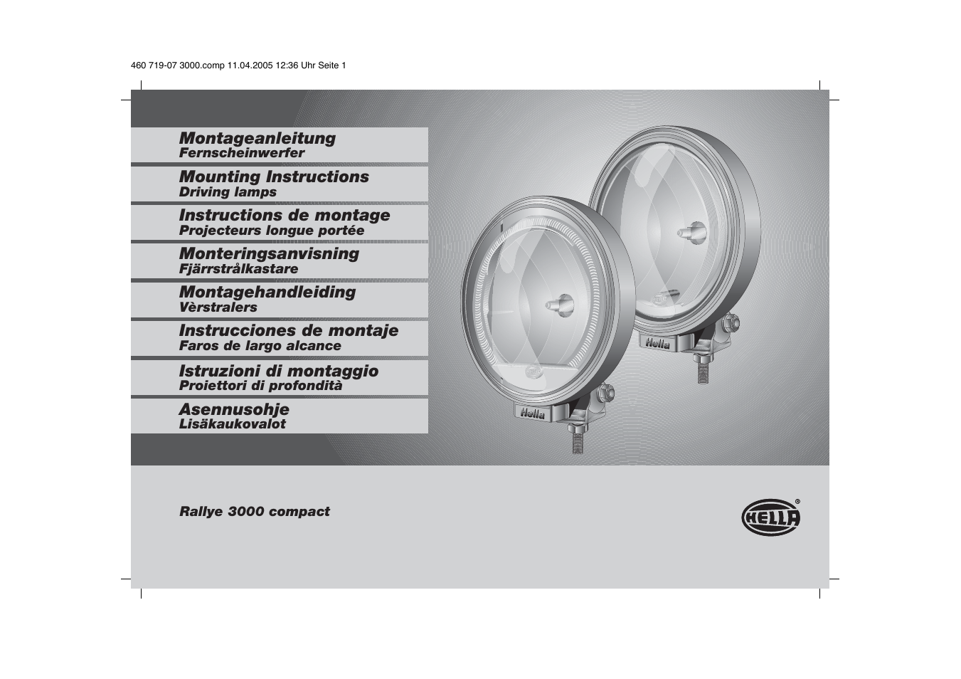Hella Rallye 3000 Compact User Manual | 32 pages