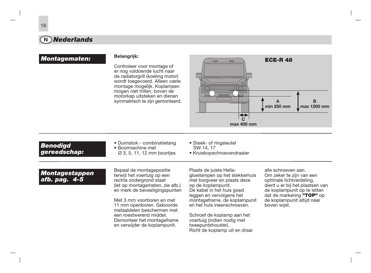 Nederlands | Hella Rallye 3000 Compact Fog User Manual | Page 16 / 24