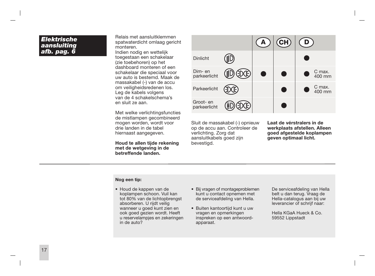 Ach d | Hella Rallye 3000 Compact Fog User Manual | Page 17 / 24