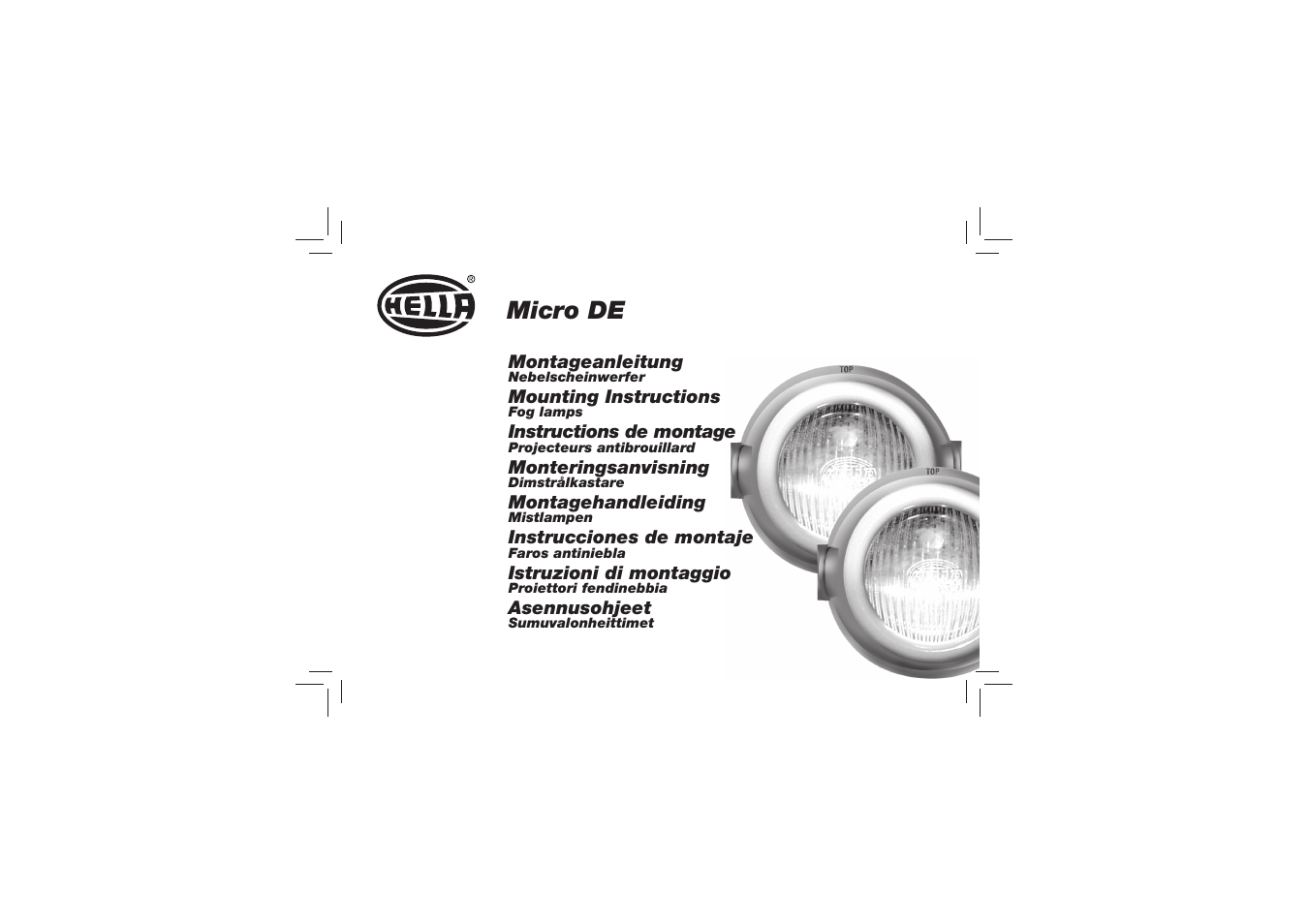 Hella Micro DE Halogen Fog User Manual | 24 pages