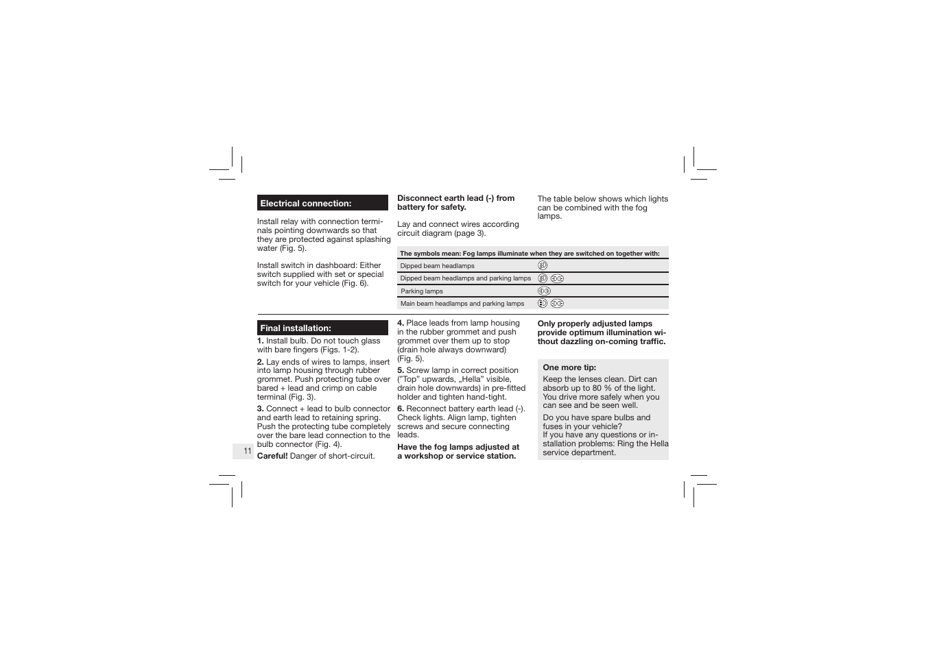 Hella Micro DE Halogen Fog User Manual | Page 11 / 24