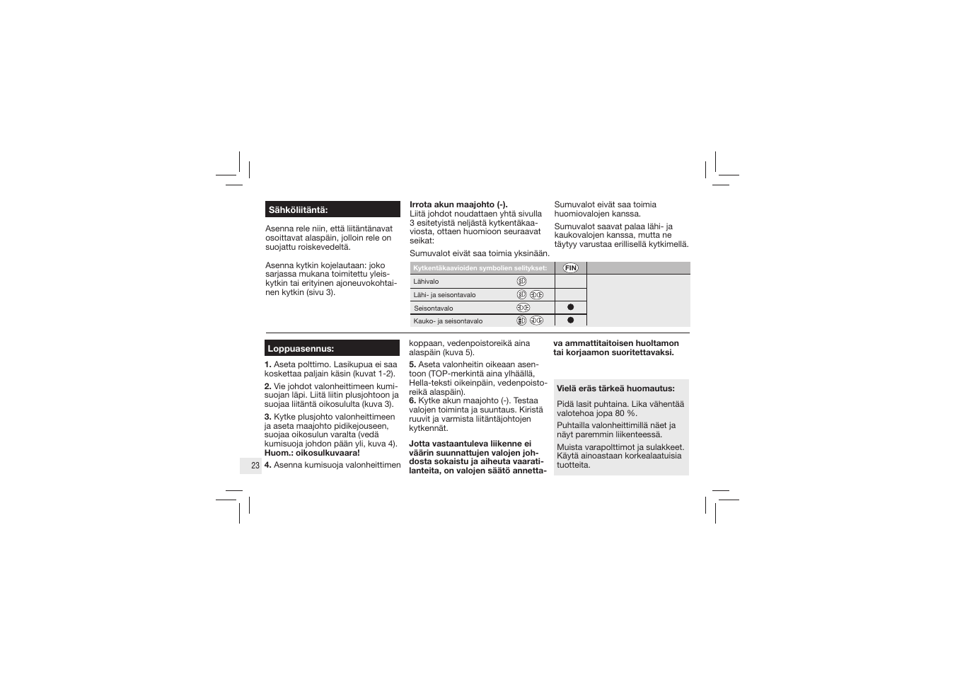 Hella Micro DE Halogen Fog User Manual | Page 23 / 24