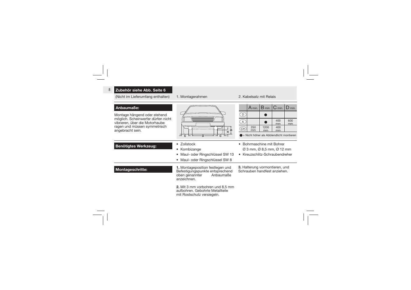 Hella Micro DE Halogen Fog User Manual | Page 8 / 24