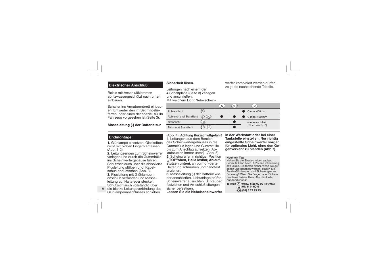 Hella Micro DE Halogen Fog User Manual | Page 9 / 24