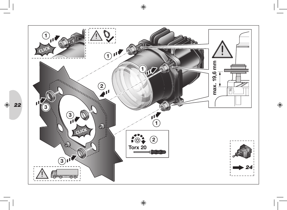 Hella 90mm Bi-LED High/Low Beam Module User Manual | Page 22 / 36