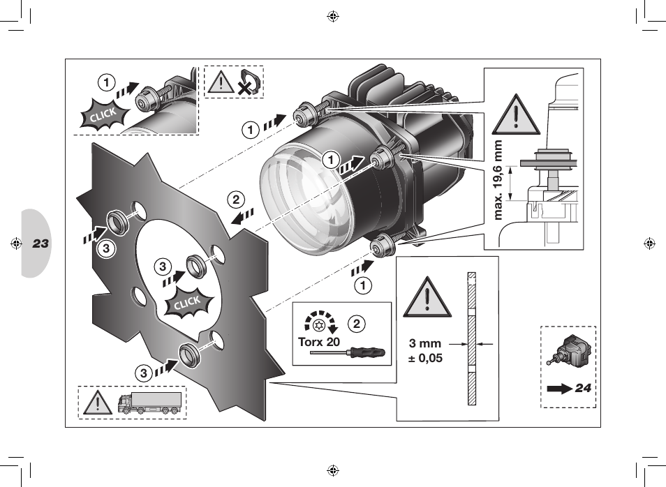 Hella 90mm Bi-LED High/Low Beam Module User Manual | Page 23 / 36