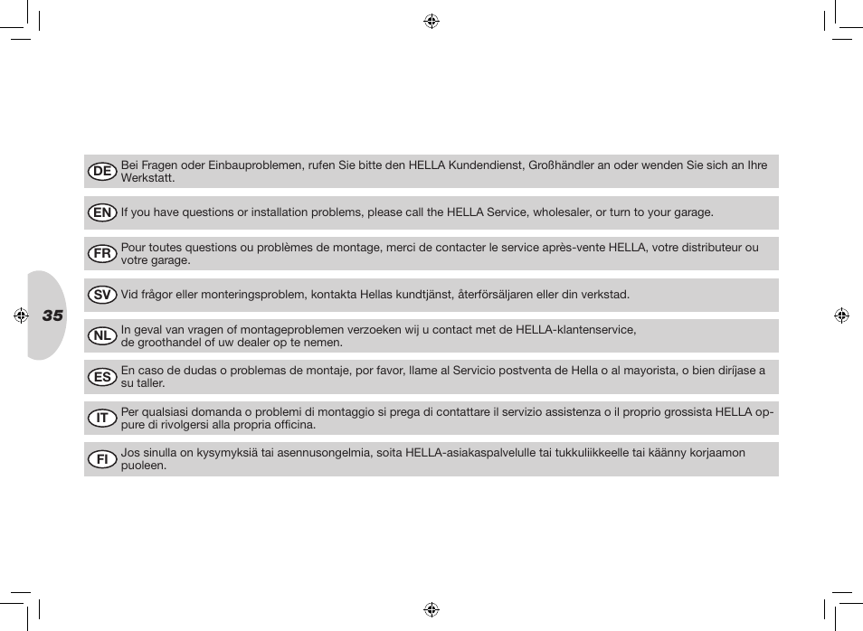 Hella 90mm Bi-LED High/Low Beam Module User Manual | Page 35 / 36
