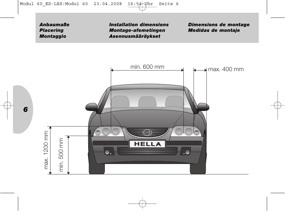 Hella 60mm Module Low Beam User Manual | Page 6 / 15