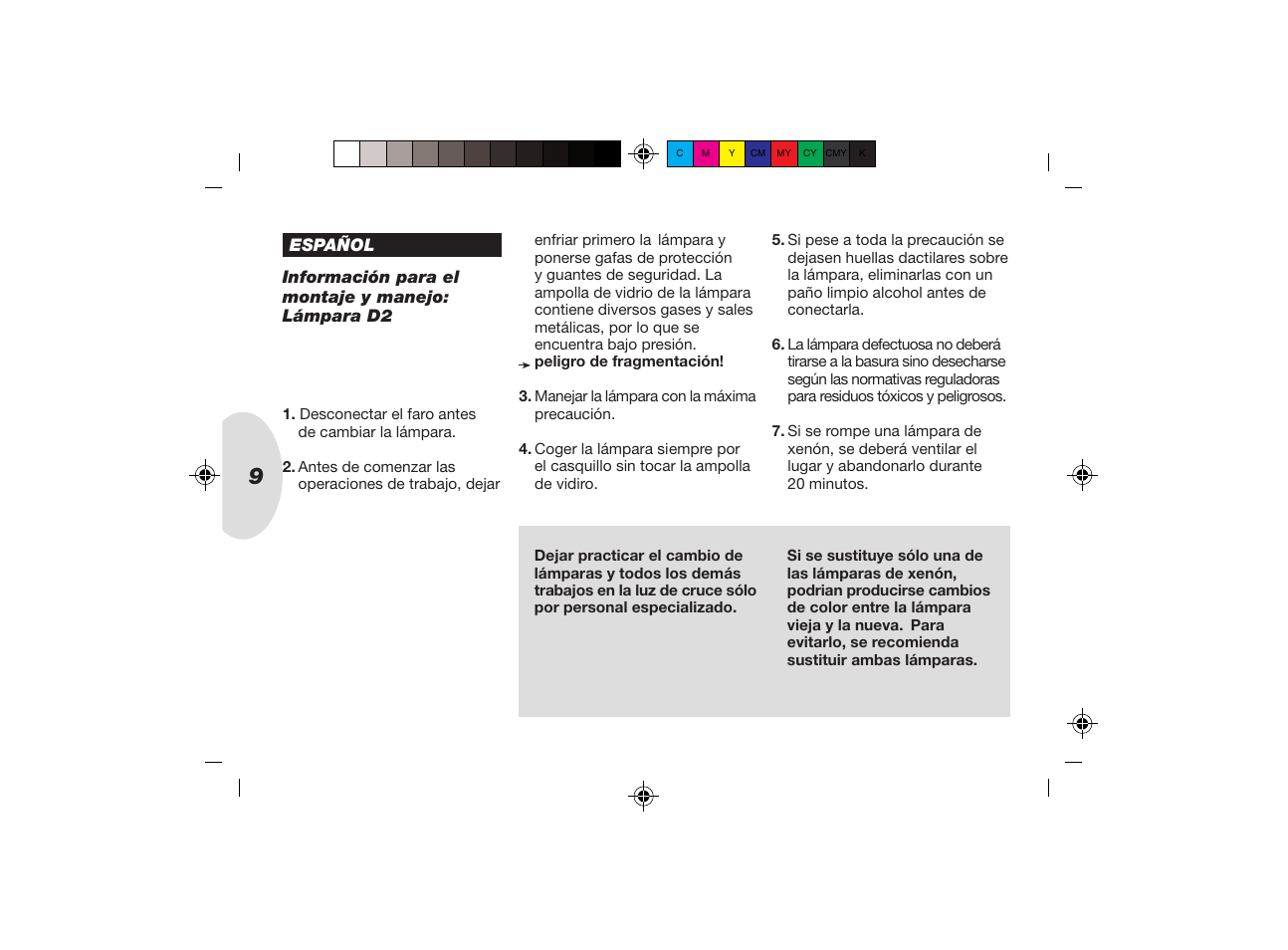 Hella HID/Xenon Capsules User Manual | Page 8 / 11
