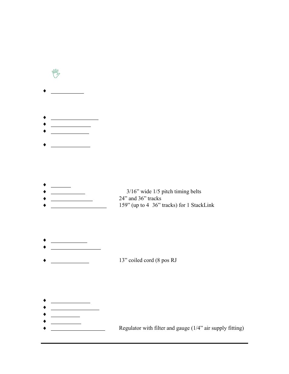 Chapter 6-hardware specifications, General, Tracklink | Stoplink, Mechanical description | Hudson Robotics LabLinx User Manual | Page 21 / 34