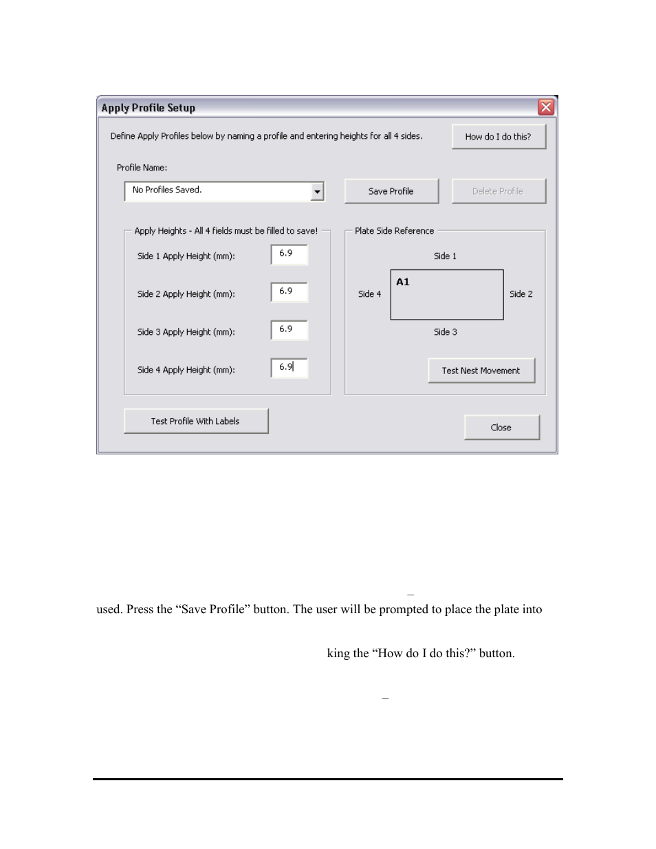 Setup and testing apply profiles | Hudson Robotics Bar Code Print and Apply User Manual | Page 26 / 33