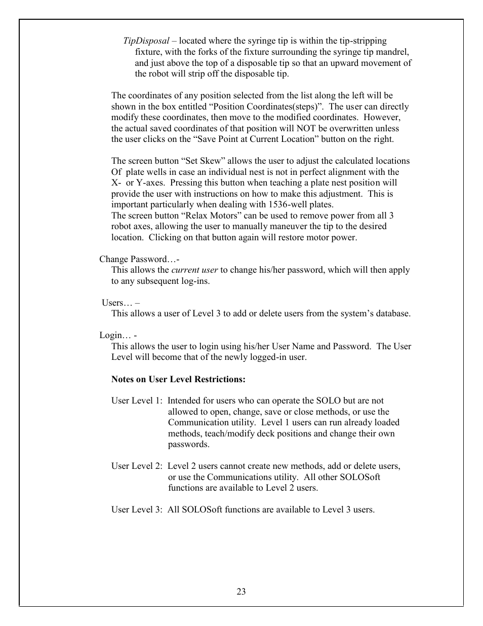 Hudson Robotics SOLO User Manual | Page 23 / 54