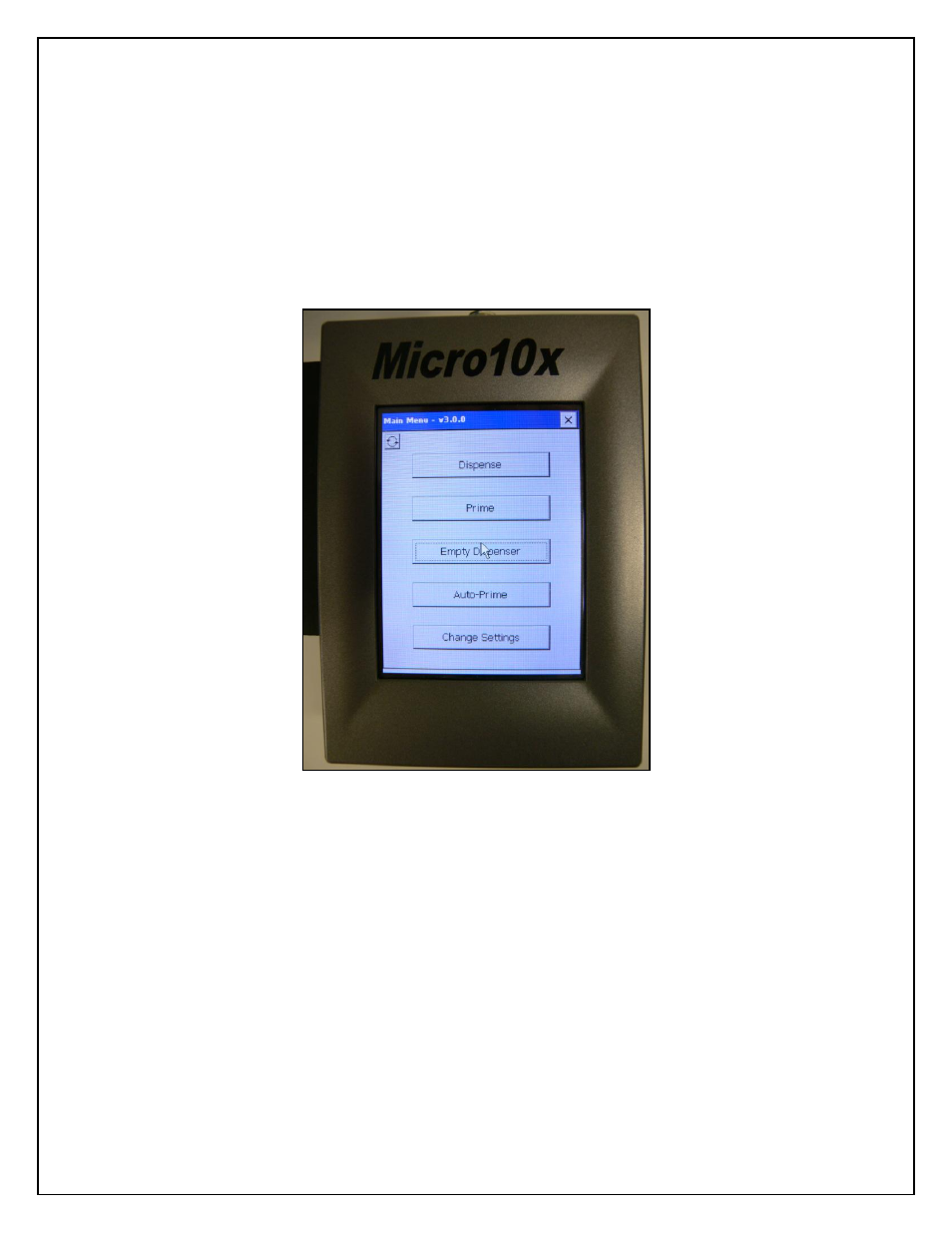 3 - dispense submenu | Hudson Robotics Micro10x User Manual | Page 10 / 30