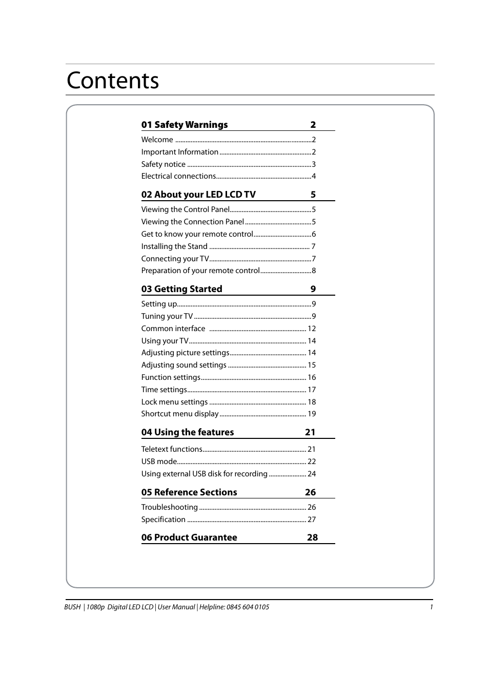 BUSH 1080P User Manual | Page 2 / 30