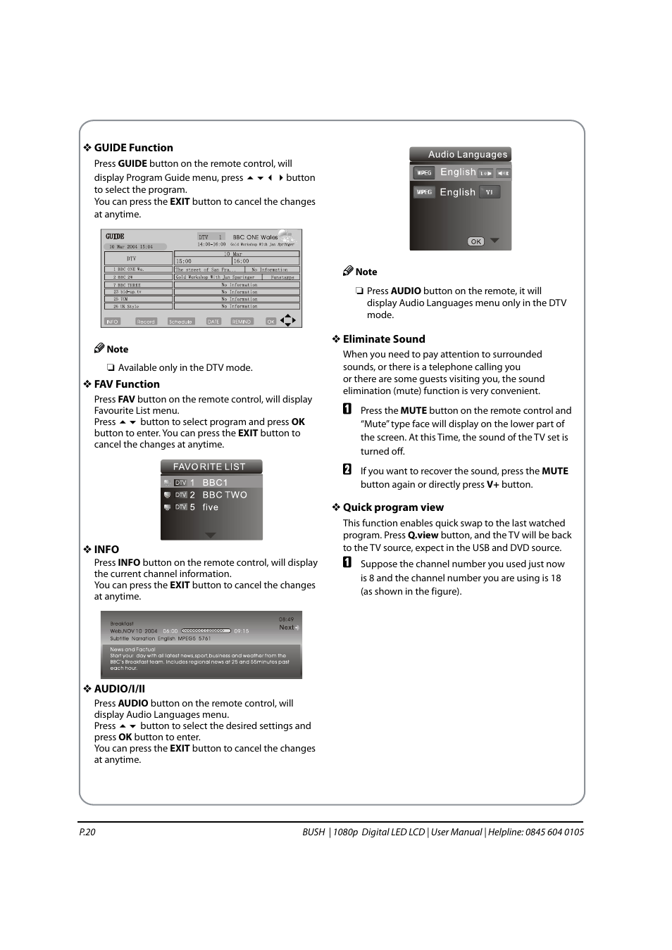 BUSH 1080P User Manual | Page 21 / 30