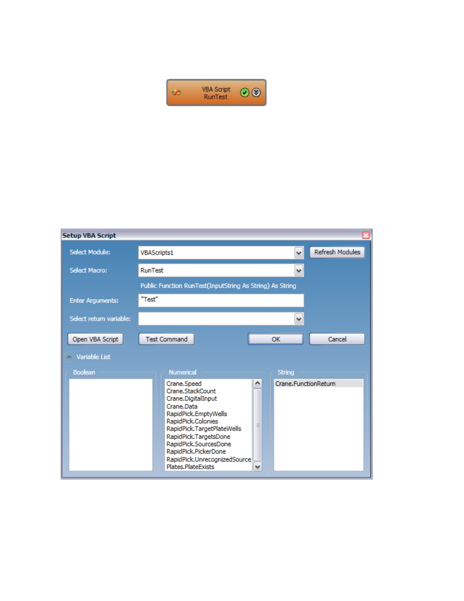 Run vba script | Hudson Robotics SoftLinx 5.0 User Manual | Page 22 / 50