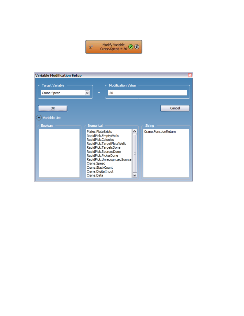 Modify variable | Hudson Robotics SoftLinx 5.0 User Manual | Page 26 / 50