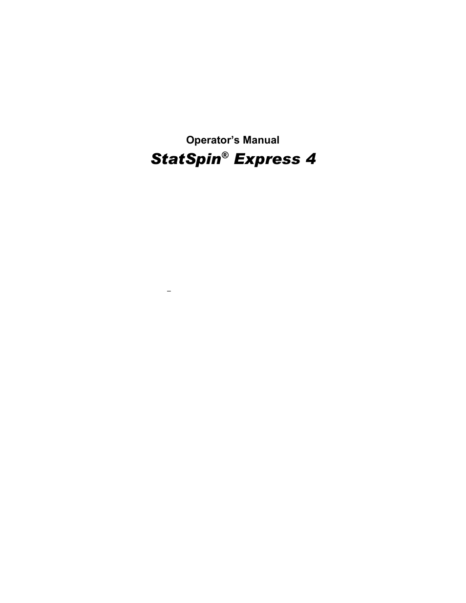 Statspin, Express 4, Horizontal centrifuge | Iris Sample Processing StatSpin® Express 4 Horizontal Centrifuge User Manual | Page 2 / 18