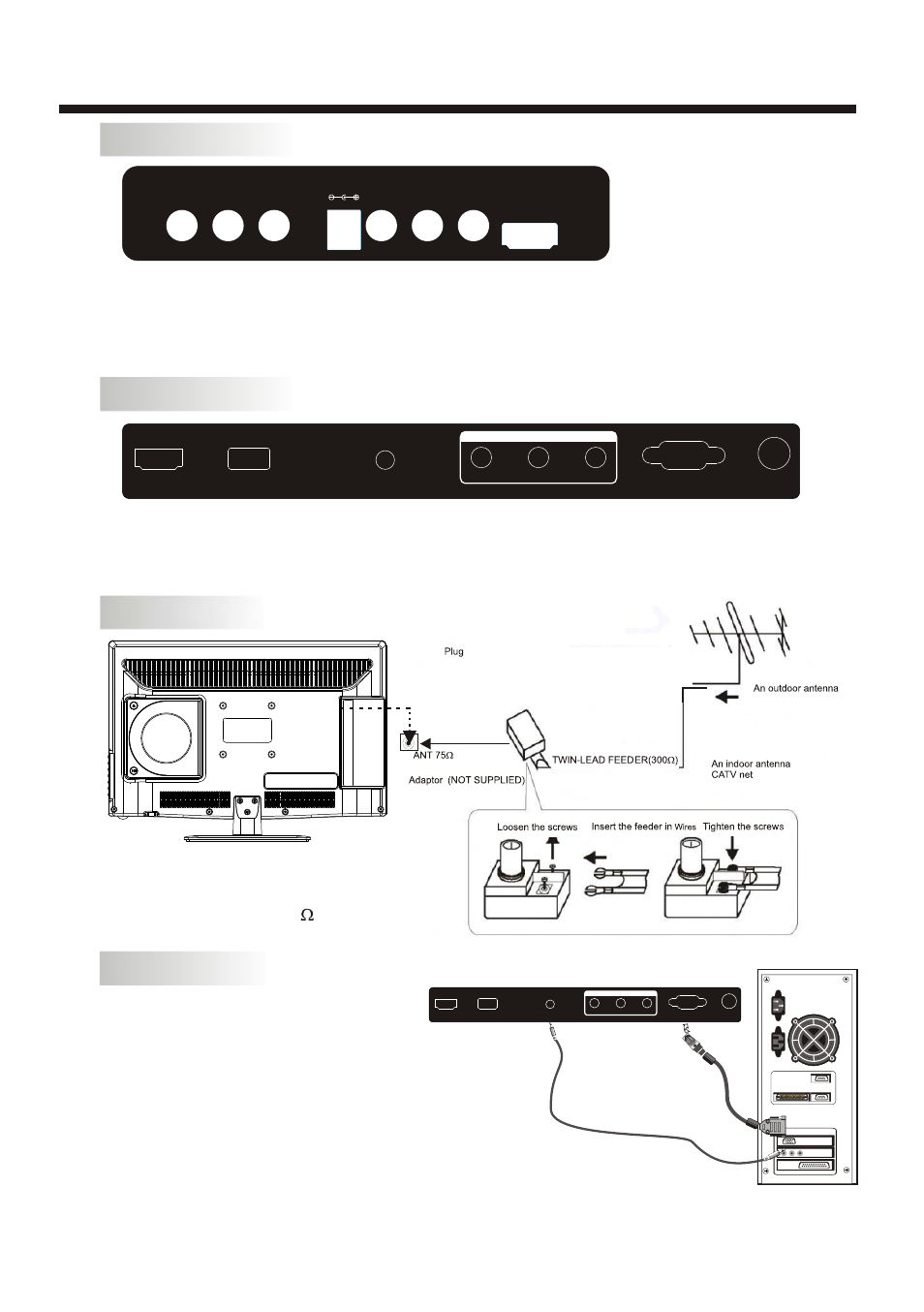 Steps, Installation, Antenna | Rear sockets, Side sockets | BUSH IDLED2402DVD User Manual | Page 9 / 29