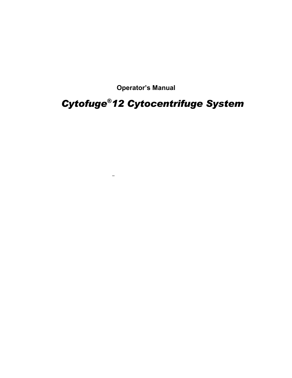 Cytofuge, 12 cytocentrifuge system | Iris Sample Processing StatSpin® CytoFuge 12 Versatile Cytocentrifuge System User Manual | Page 2 / 21