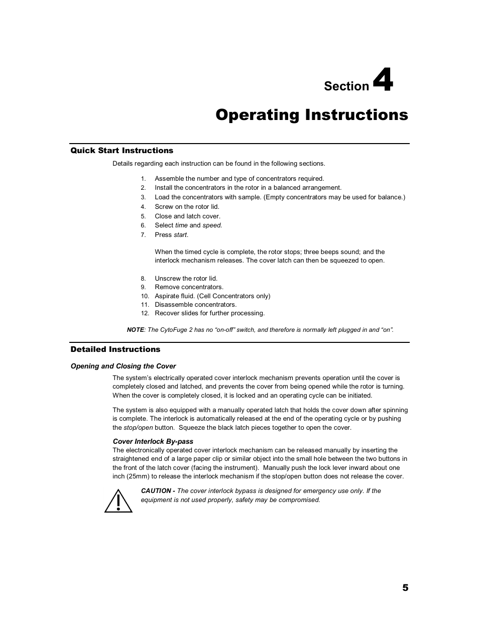 Operating instructions | Iris Sample Processing StatSpin® CytoFuge 2 Compact Cytocentrifuge System User Manual | Page 9 / 16