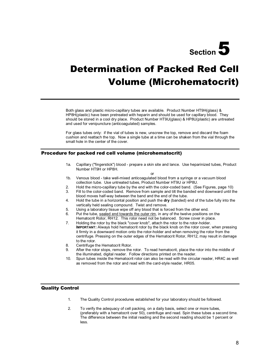 Iris Sample Processing StatSpin® CritSpin Microhematocrit System User Manual | Page 12 / 17