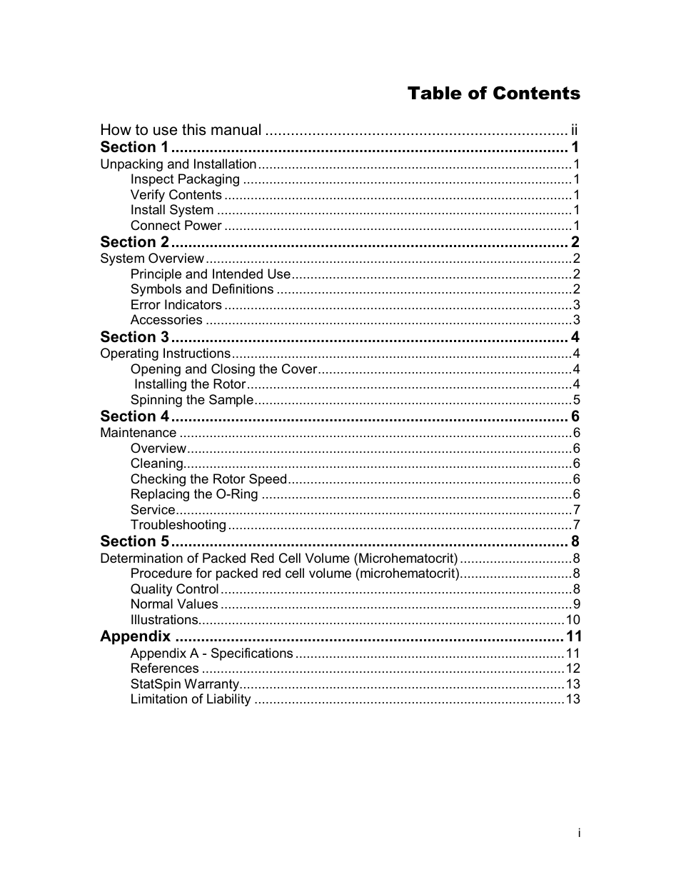 Iris Sample Processing StatSpin® CritSpin Microhematocrit System User Manual | Page 3 / 17