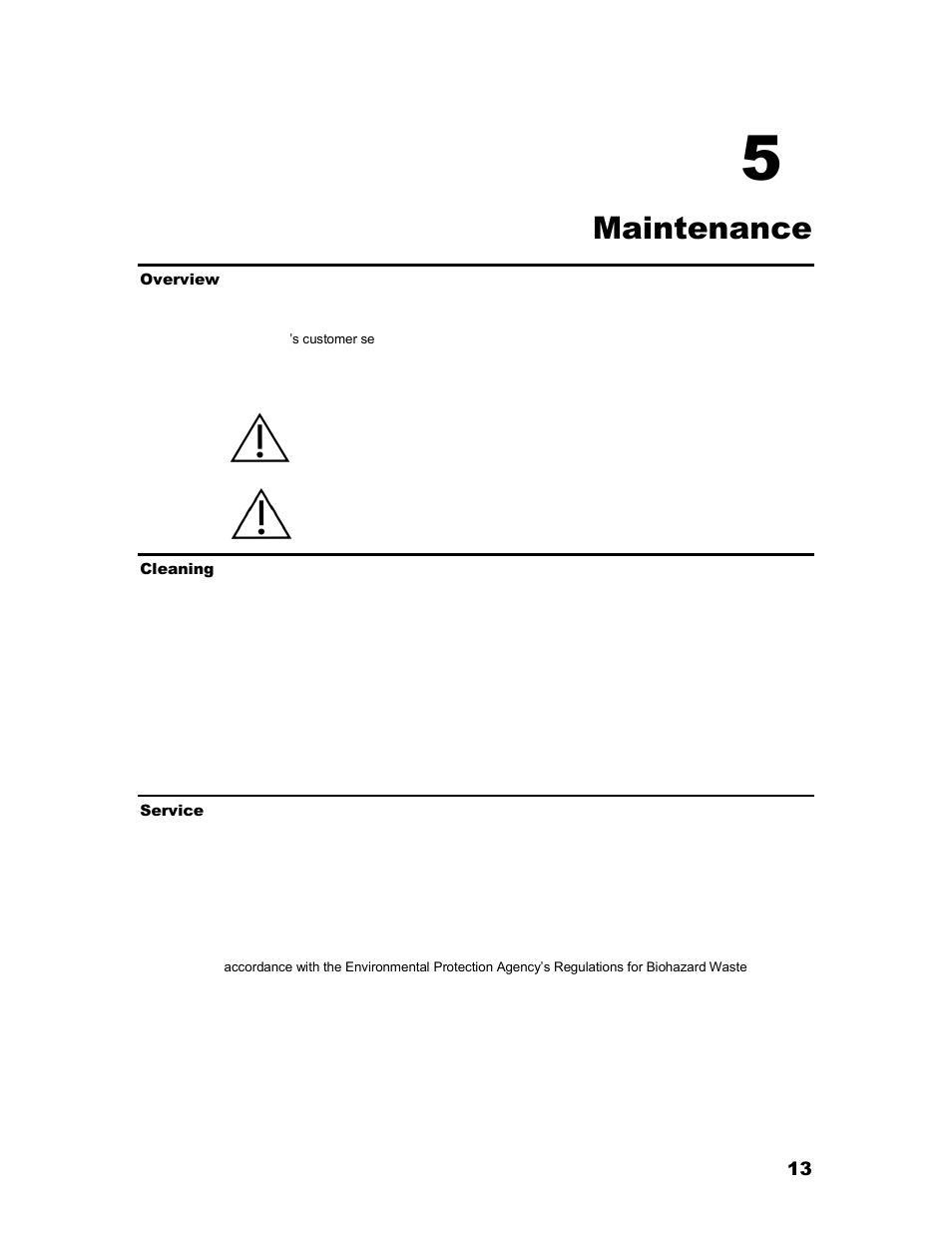 Section, Maintenance, Overview | Cleaning, Service | Iris Sample Processing StatSpin® ThermoBrite Denaturation and Hybridization User Manual | Page 17 / 21