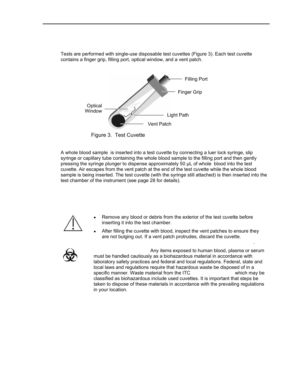 Test cuvettes | ITC Avoximeter 1000E Whole Blood Oximeter User Manual | Page 15 / 82